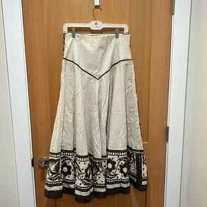 Vintage hand-painted Mexican circle skirt with iridescent sequins